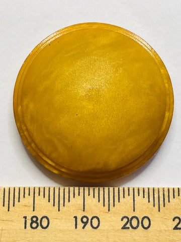ONE SET ONLY: very large vintage coat acrylic yellow shank button 34mm