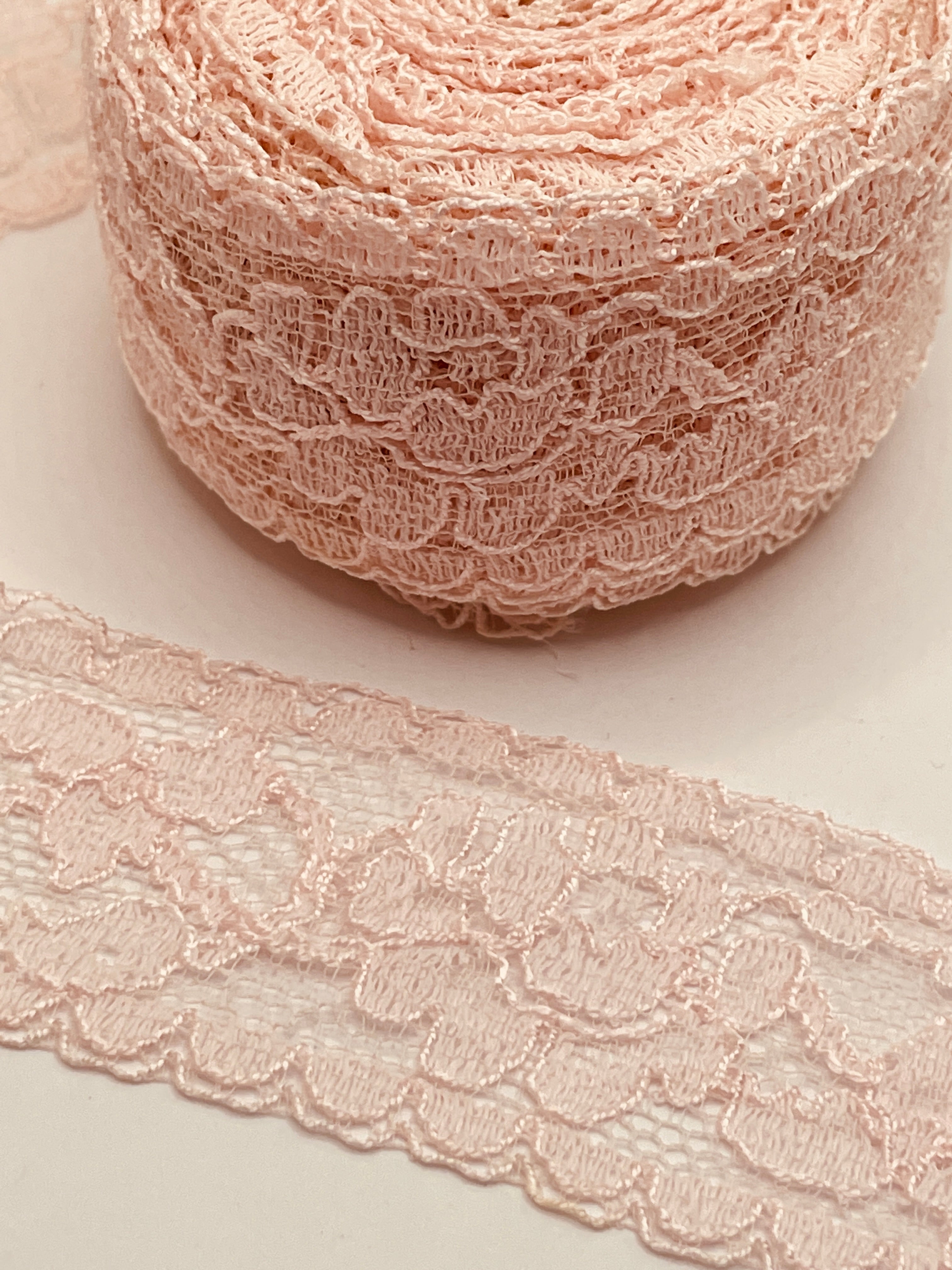 3 pieces of Vintage Crochet Lace Trim, Handmade Rayon and Cotton
