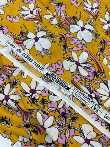 1m LEFT: Modern Fabric 100% Organic Cotton Cloud9 Magnolia Springs