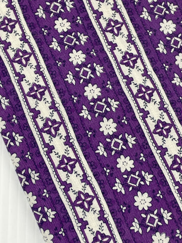 LAST 1/2m: Vintage Fabric Viyella 1960s 1970s Retro Purple