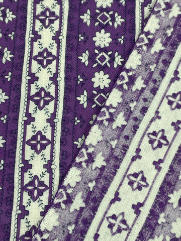 LAST 1/2m: Vintage Fabric Viyella 1960s 1970s Retro Purple