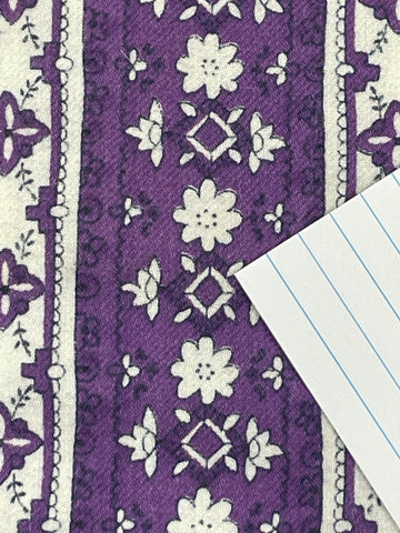 LAST 1/2m: Vintage Fabric Viyella 1960s 1970s Retro Purple