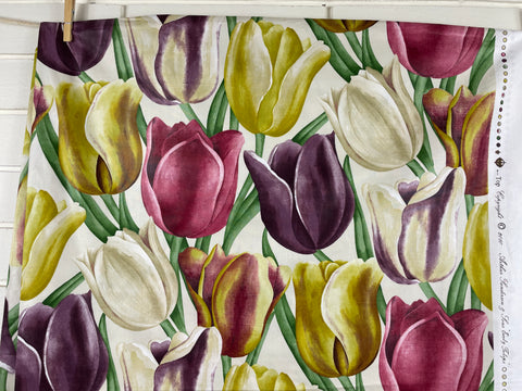 3m LEFT: Magnificent Early Tulips Sanderson & Sons cotton designed in 1929