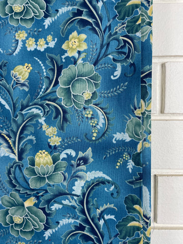 4m LEFT: Modern Benartex quilt cotton 'Janelle' blue green fronds