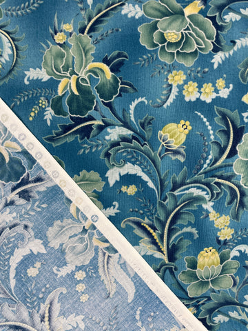 4m LEFT: Modern Benartex quilt cotton 'Janelle' blue green fronds