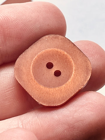 ONE SET ONLY: 4 x Vintage Rust Orange Matte w Flash Plastic Buttons 2-Hole 19mm