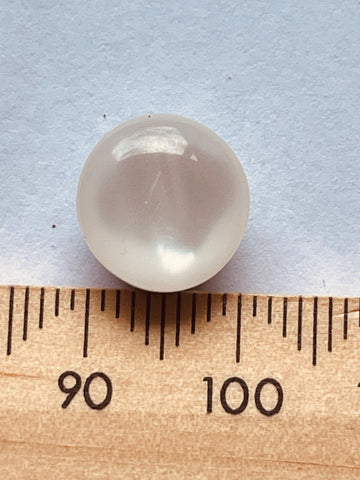 TWO SETS LEFT: 12 x Vintage White Lustre Plastic Buttons w/ Shank 11mm