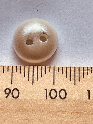 TWO SETS LEFT: 9 x Vintage Faux Pearl Lustre Plastic Buttons 2-Hole 11mm