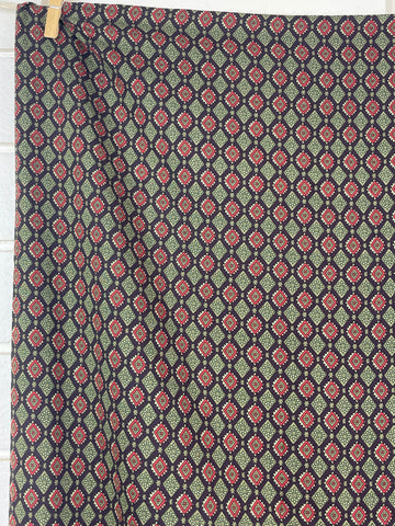 LAST 1/2m: Vintage 80s? Light Weight Floppy Rayon w/ Small Diamond Pattern