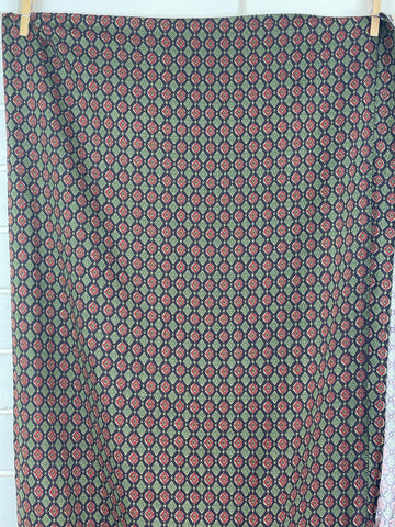 LAST 1/2m: Vintage 80s? Light Weight Floppy Rayon w/ Small Diamond Pattern