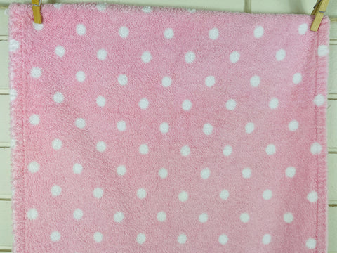 ONE ONLY: Kitsch pink w/ white polka dot Cath Kidston Home cotton towel 2011 67cm x 134cm