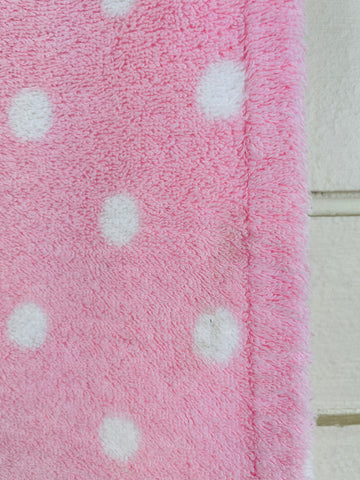 ONE ONLY: Kitsch pink w/ white polka dot Cath Kidston Home cotton towel 2011 67cm x 134cm