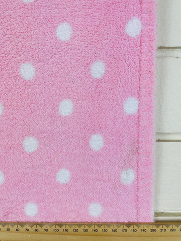 ONE ONLY: Kitsch pink w/ white polka dot Cath Kidston Home cotton towel 2011 67cm x 134cm