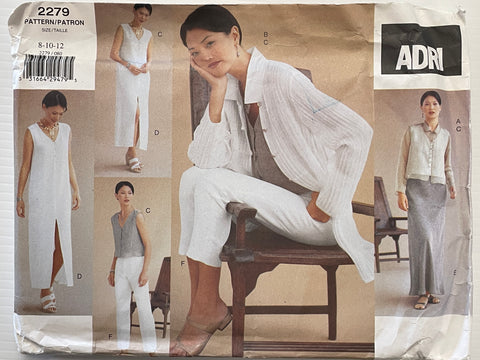 ADRI JACKET, DRESS, TOP, SKIRT, PANTS: Vogue Sewing Pattern 1999 Sizes 8-12 Uncut *2279