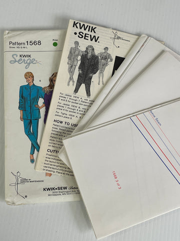 JACKET & TIGHTS: Kwik Sew 1986 sizes 8-20 factory folded Kerstin Martensson *1568