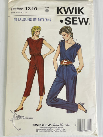 JUMPSUIT: Kwik Sew 1983 sizes 6-12 factory folded Kerstin Martensson *1310