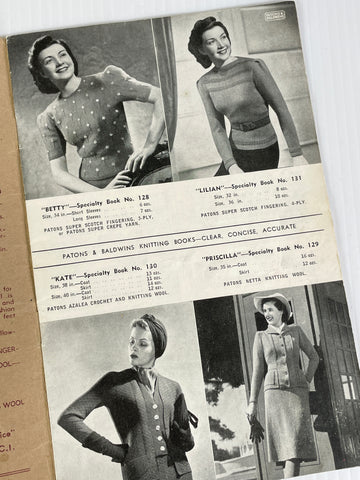 1941 Patons & Baldwins Knitting Made Easy features and patterns