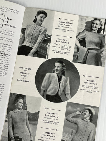 1941 Patons & Baldwins Knitting Made Easy features and patterns