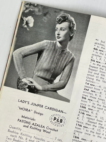 1941 Patons & Baldwins Knitting Made Easy features and patterns