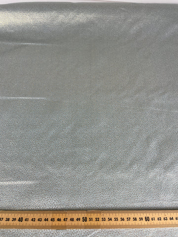 3.5m LEFT: Rare Vintage Fabric 1960s Evening Lame w/ Sky Blue Base