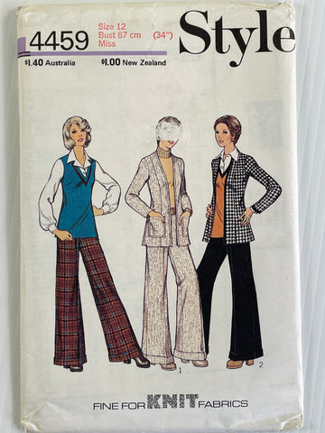 CARDIGAN, TOP, TROUSERS: Style 1974 size 12 factory folded complete *4459