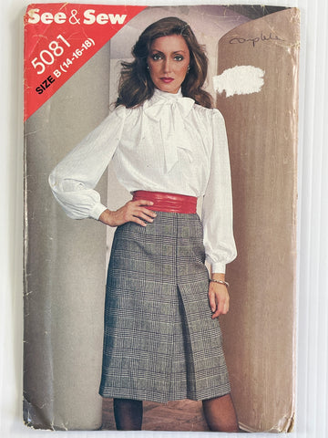 BLOUSE & SKIRT: See & Sew 1980s sizes 14-18 factory folded complete *5081