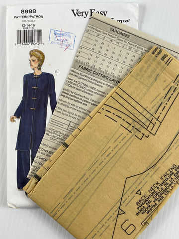 TUNIC & PANTS: Very Easy Vogue 1994 size 12-14-16 factory folded *8988