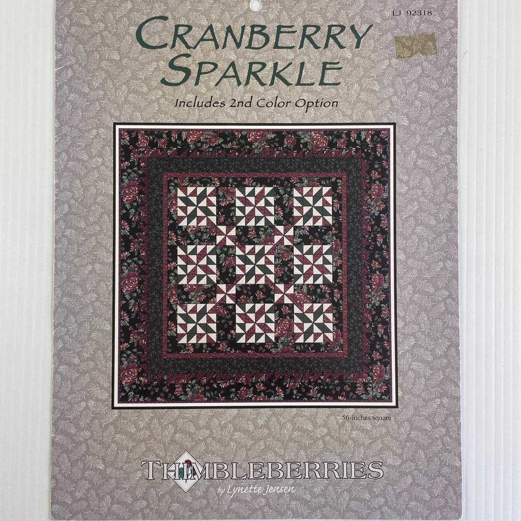 THIMBLEBERRIES CRANBERRY SPARKLE: Paper pattern 56" x 56" quilt Lynette Jensen