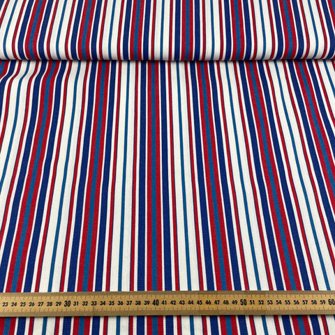 5m LEFT: HTCB Rare Vintage Fabric 60s 70s Sturdy Cotton Ticking Classic Colours