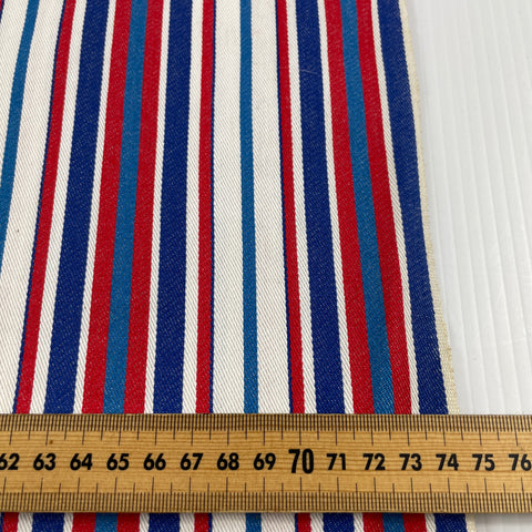5m LEFT: HTCB Rare Vintage Fabric 60s 70s Sturdy Cotton Ticking Classic Colours