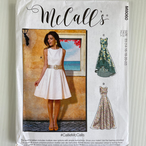 DRESSES W/ VARIOUS BUST SIZES: McCall's Pattern 2020 Size EUR 14-22 FF *M8060