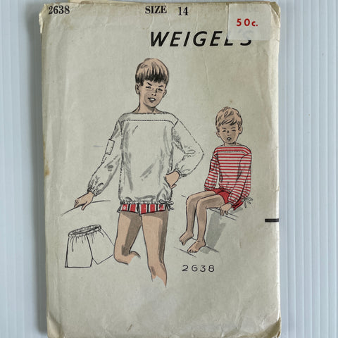 SURFIE SHIRT + SHORTS: Weigel's Size 14 Late 60s? Complete *2638