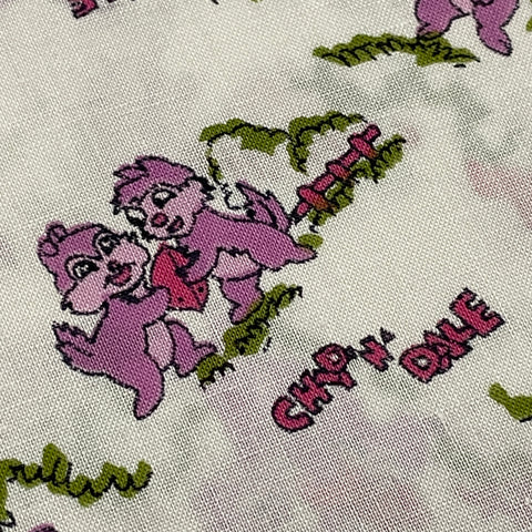 2m LEFT: Vintage Fabric Cotton Light Weight 1970s Chip n Dale Cartoon