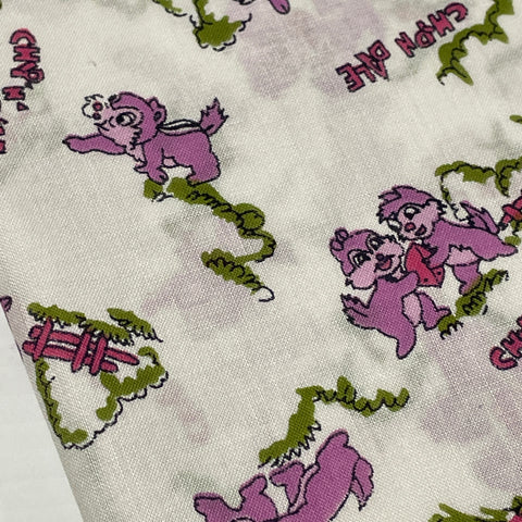 2m LEFT: Vintage Fabric Cotton Light Weight 1970s Chip n Dale Cartoon