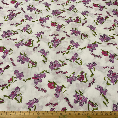 2m LEFT: Vintage Fabric Cotton Light Weight 1970s Chip n Dale Cartoon